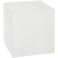 Ivy Collection Cube Accent Table in White by UMA Enterprises