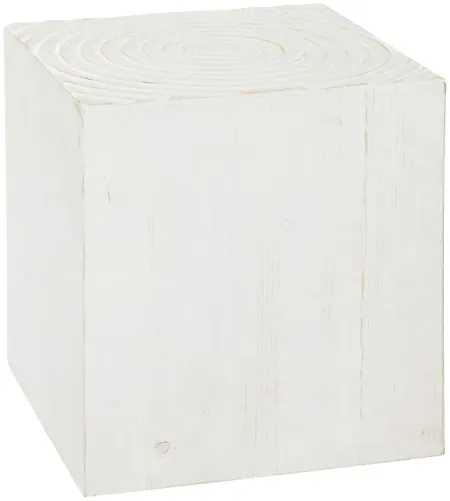 Ivy Collection Cube Accent Table in White by UMA Enterprises