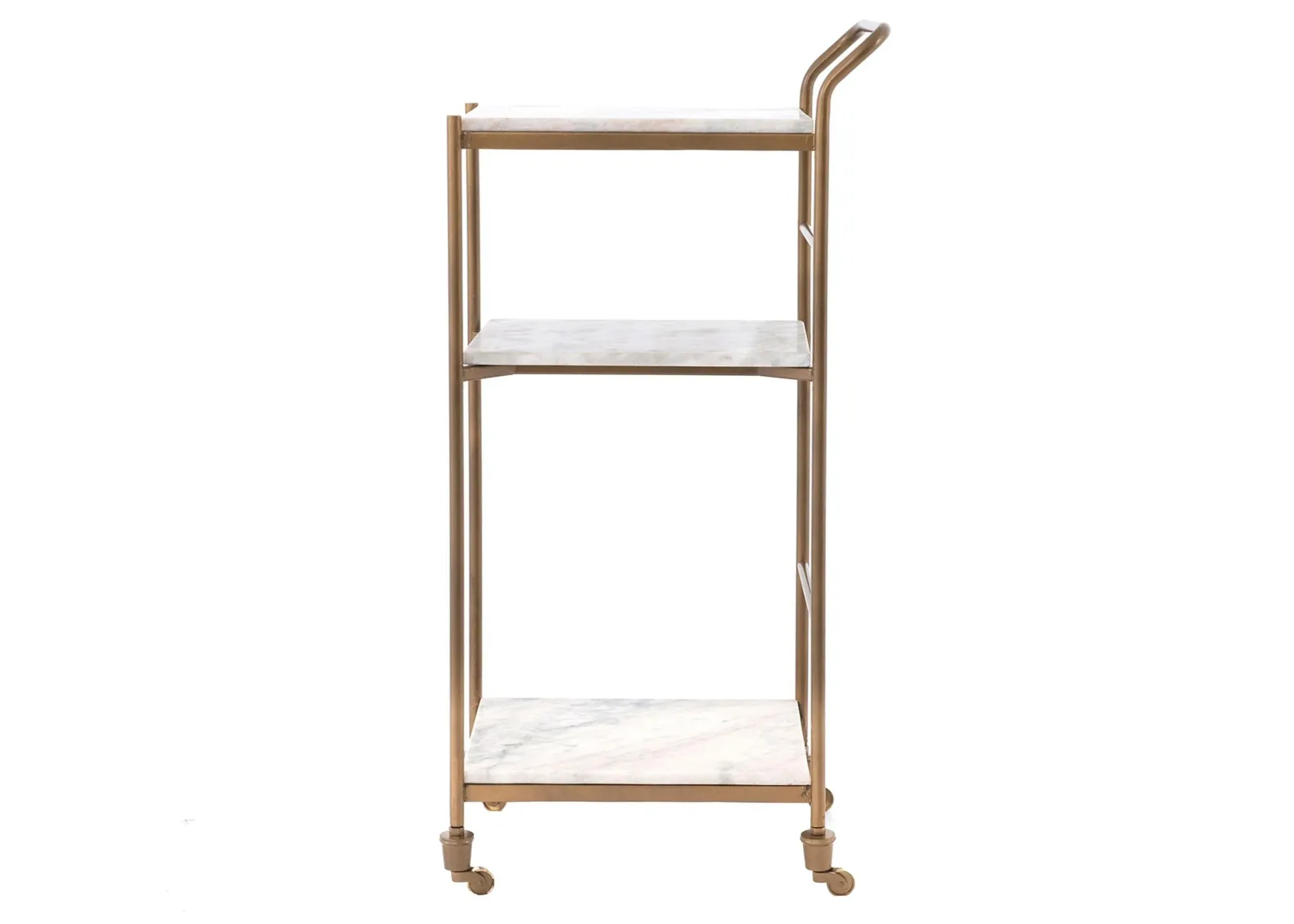 Felix Bar Cart in White Marble by Four Hands