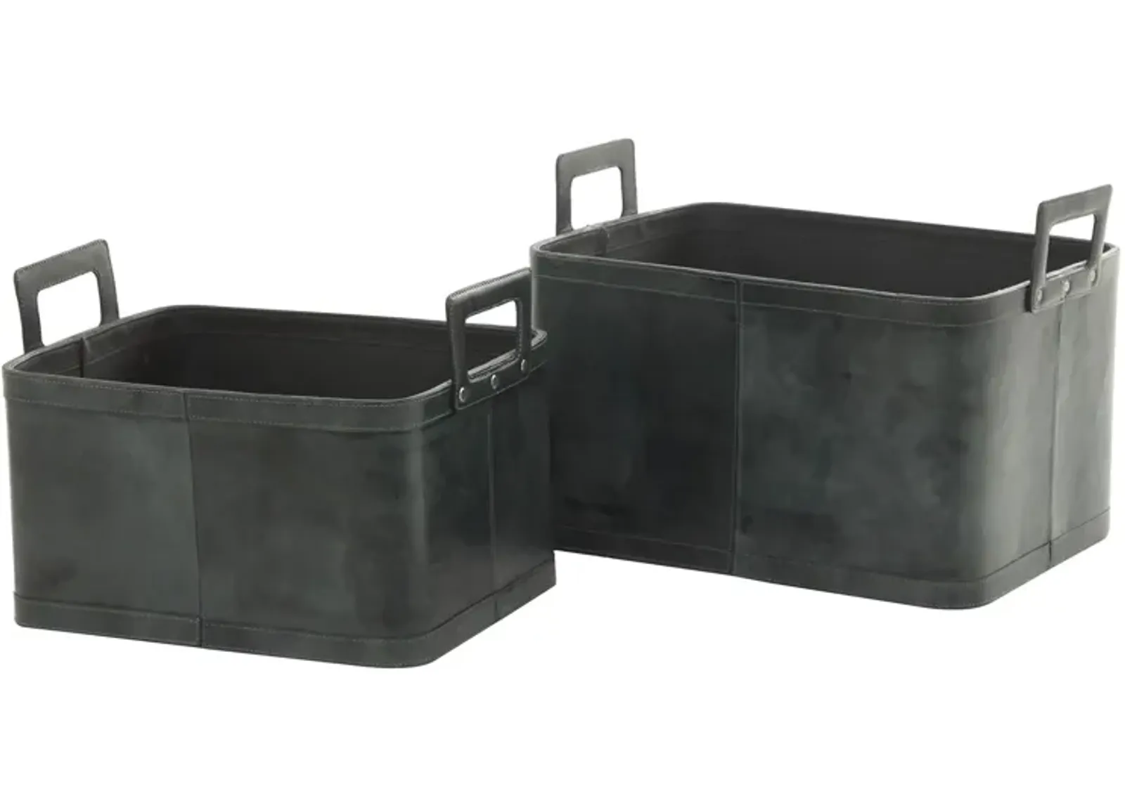 Ivy Collection Storage Basket - Set of 2 in Dark Blue by UMA Enterprises