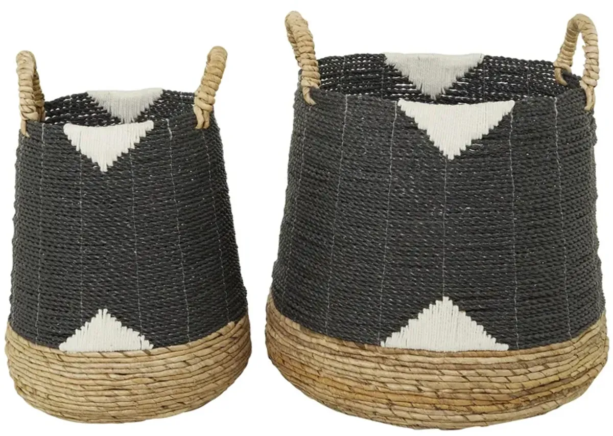 Ivy Collection Casey Basket - Set of 2 in Black by UMA Enterprises