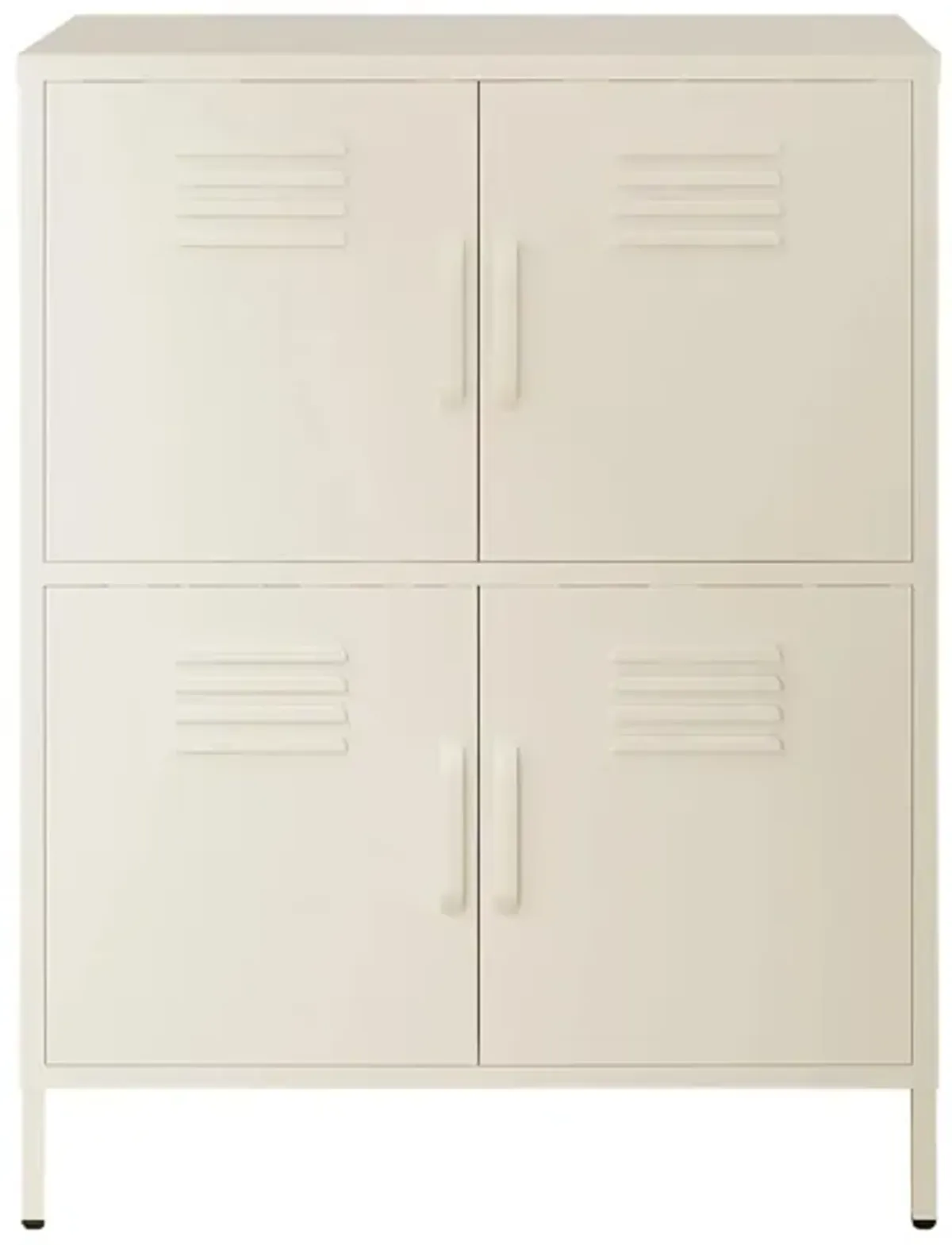 Mission District Metal Locker Cabinet in White by DOREL HOME FURNISHINGS