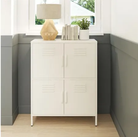 Mission District Metal Locker Cabinet in White by DOREL HOME FURNISHINGS