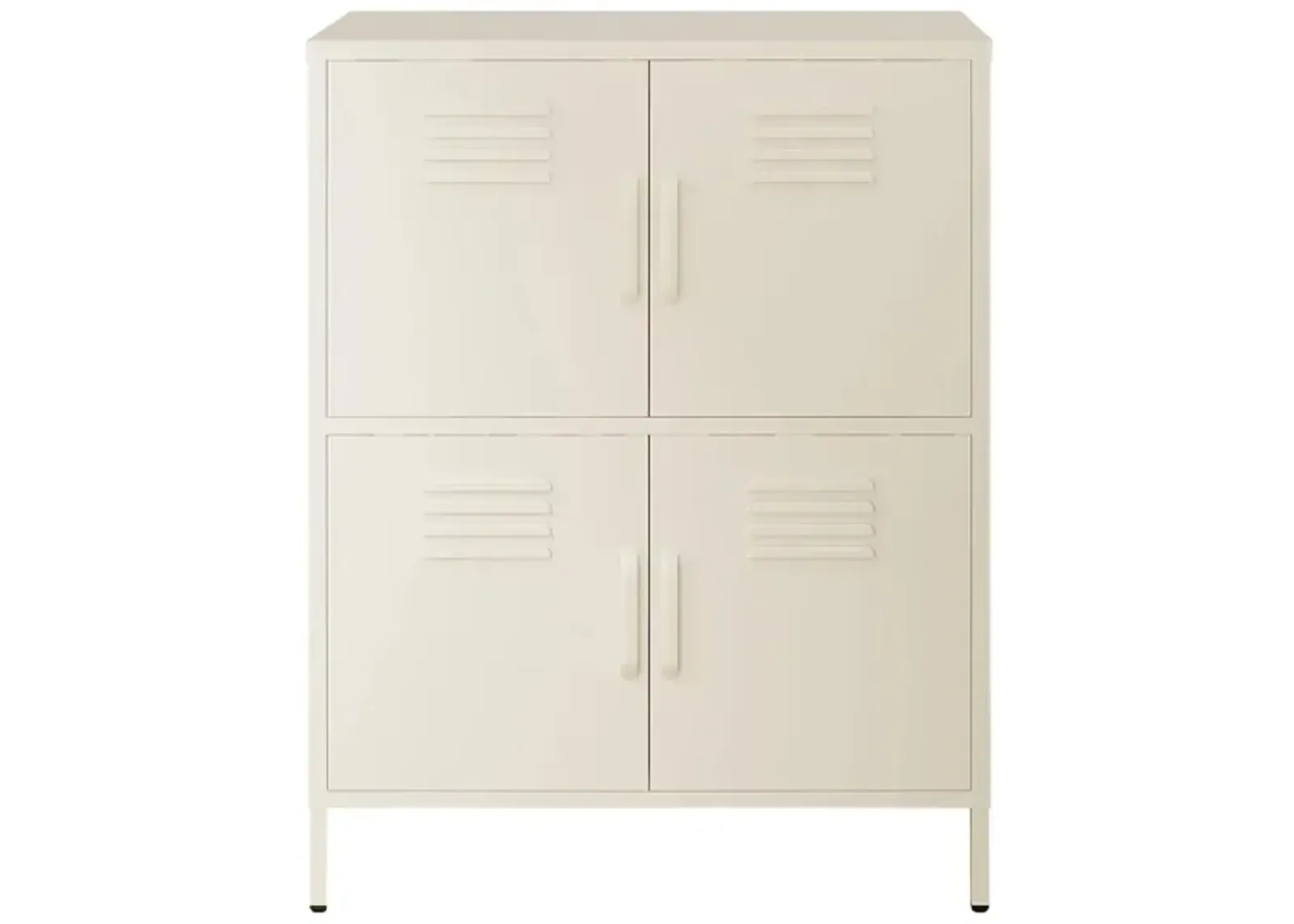 Mission District Metal Locker Cabinet in White by DOREL HOME FURNISHINGS