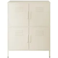 Mission District Metal Locker Cabinet in White by DOREL HOME FURNISHINGS