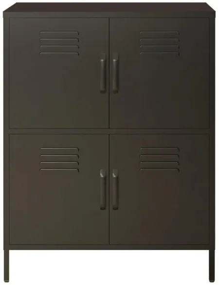 Mission District Metal Locker Cabinet in Black by DOREL HOME FURNISHINGS