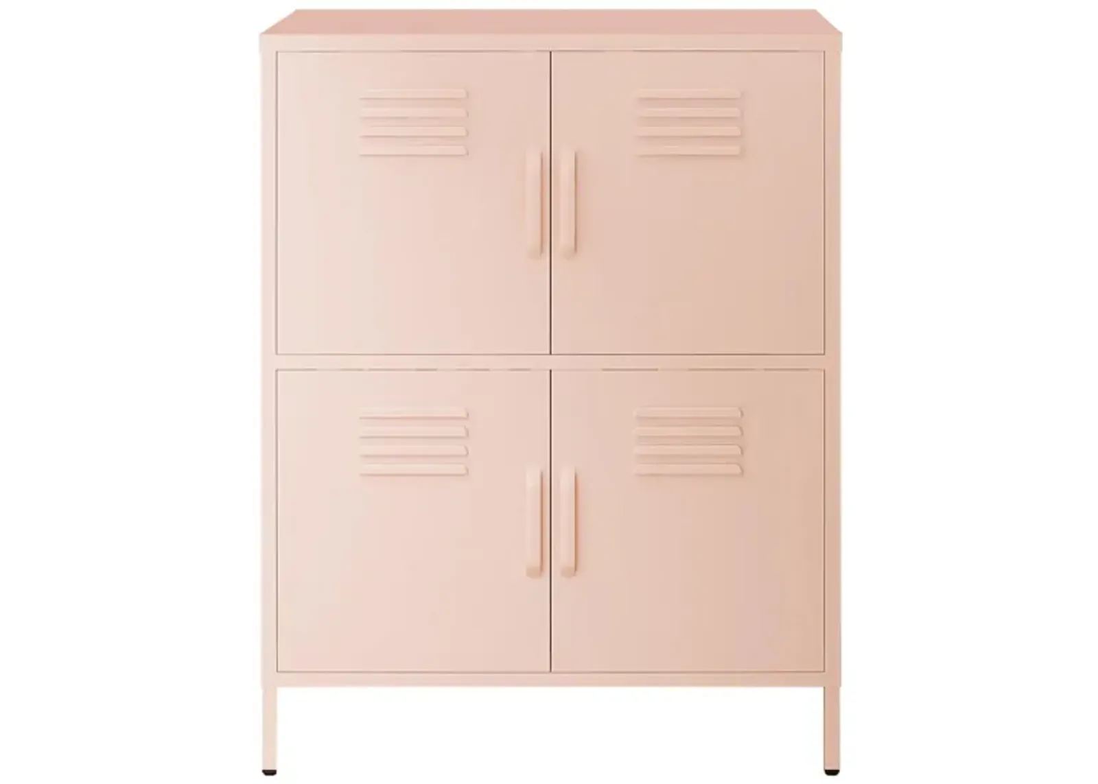 Mission District Metal Locker Cabinet in Pale Pink by DOREL HOME FURNISHINGS