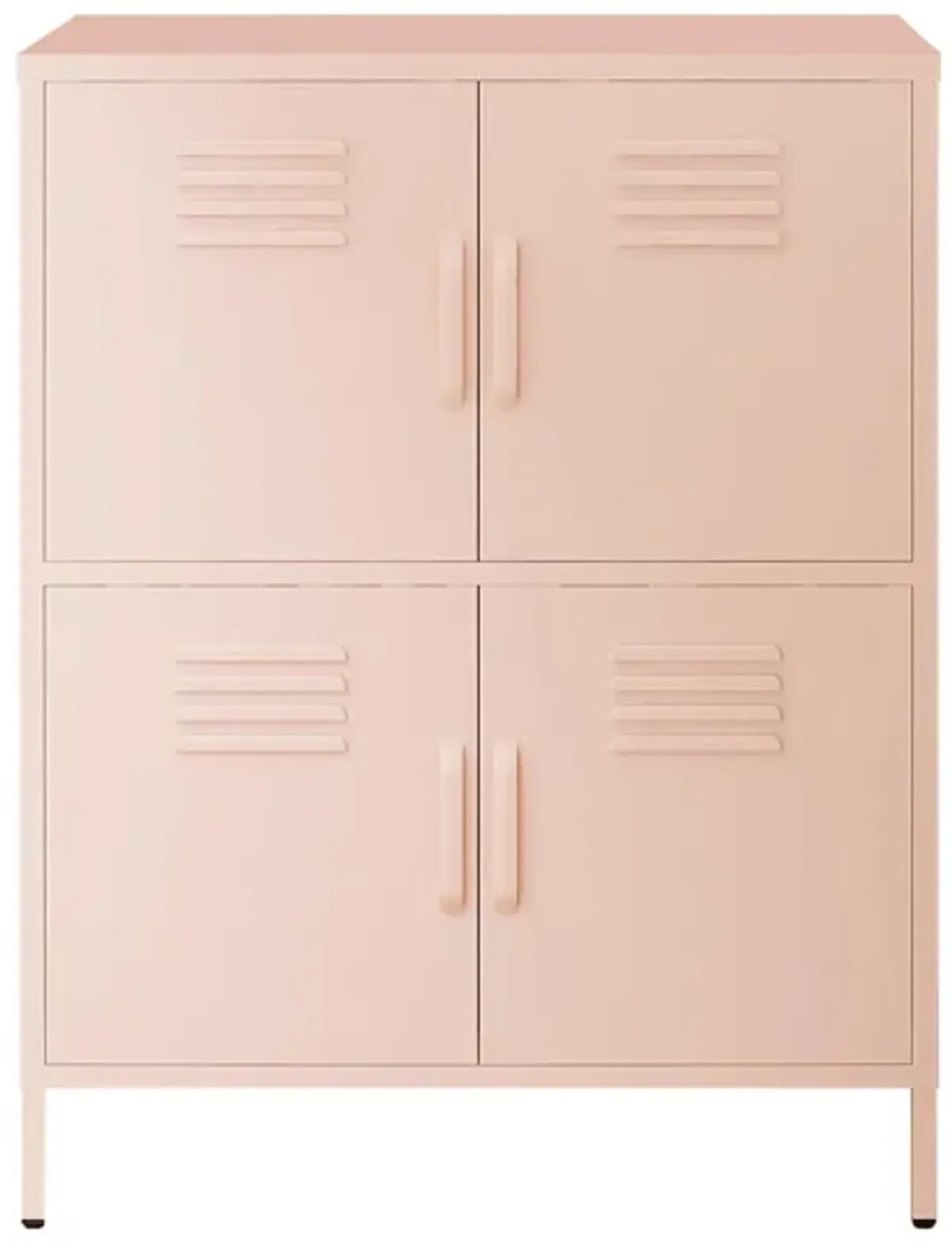 Mission District Metal Locker Cabinet in Pale Pink by DOREL HOME FURNISHINGS