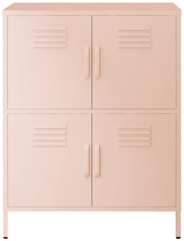 Mission District Metal Locker Cabinet in Pale Pink by DOREL HOME FURNISHINGS