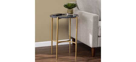 Padstow Side Table W/Wireless Charging in Black by SEI Furniture