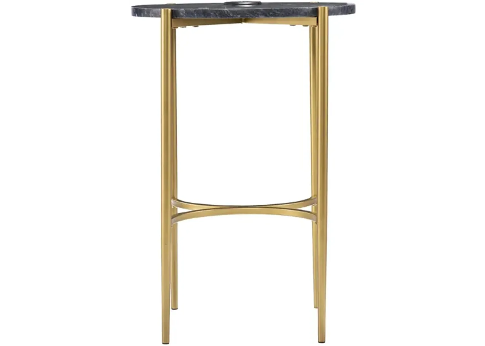 Padstow Side Table W/Wireless Charging in Black by SEI Furniture