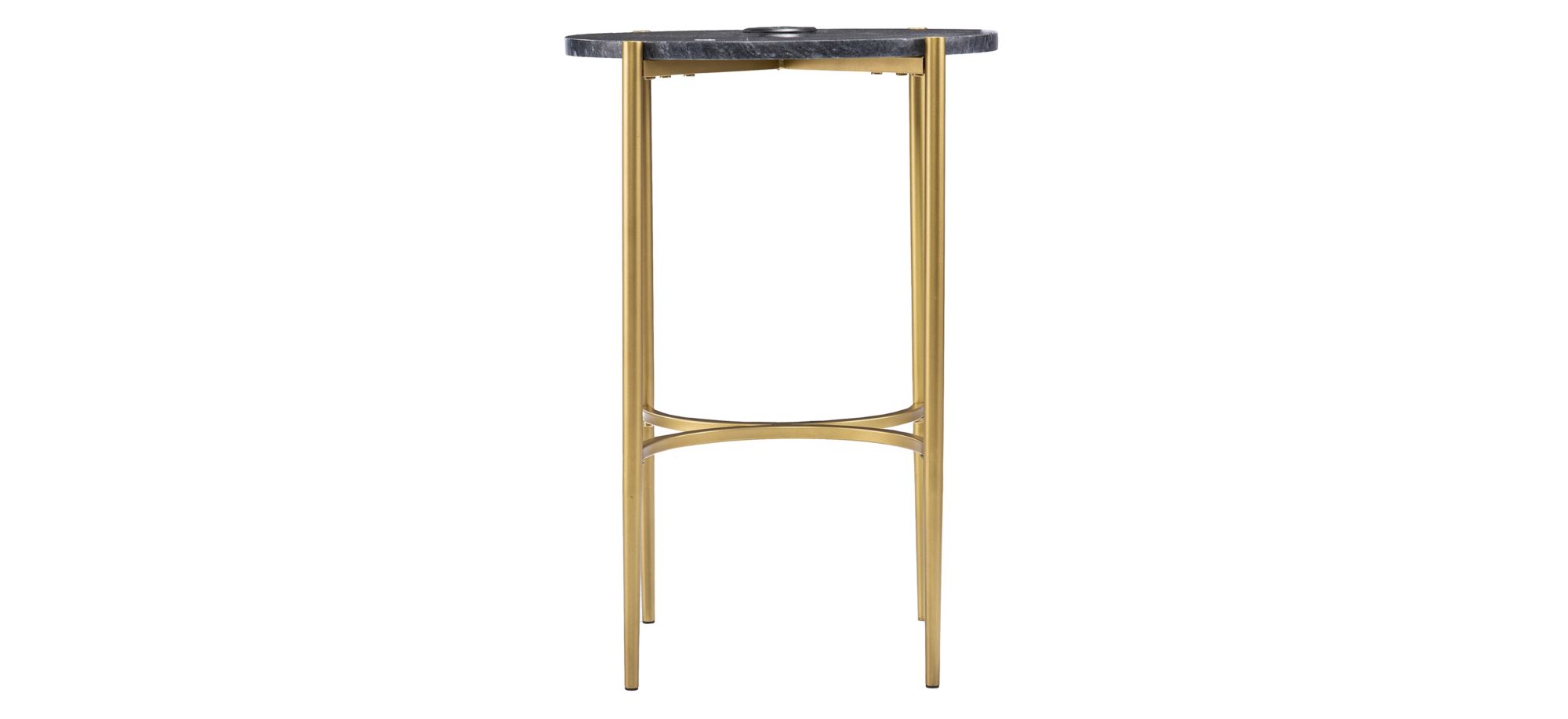 Padstow Side Table W/Wireless Charging in Black by SEI Furniture
