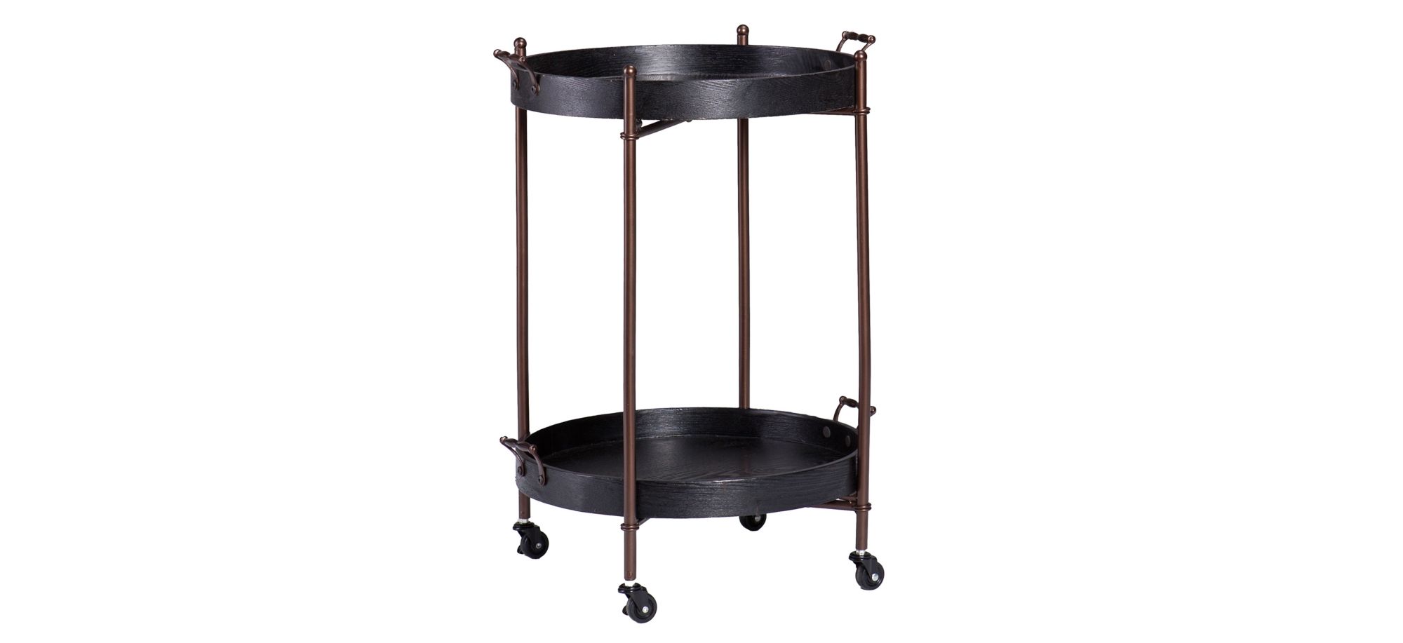 Pinkerton Two-Tier Round Butler Table in Black by SEI Furniture