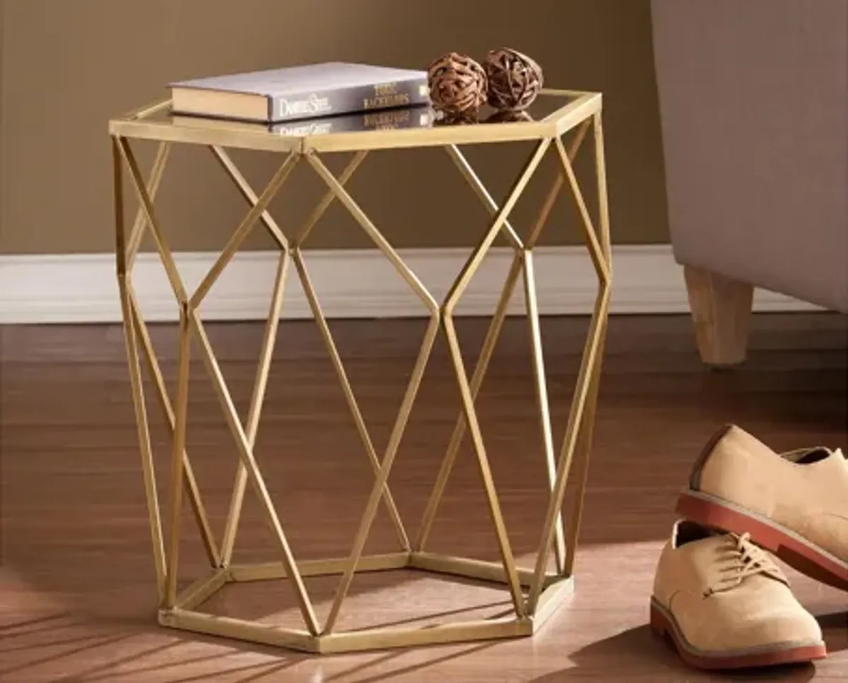 Berkeley Geometric Gold Accent Table