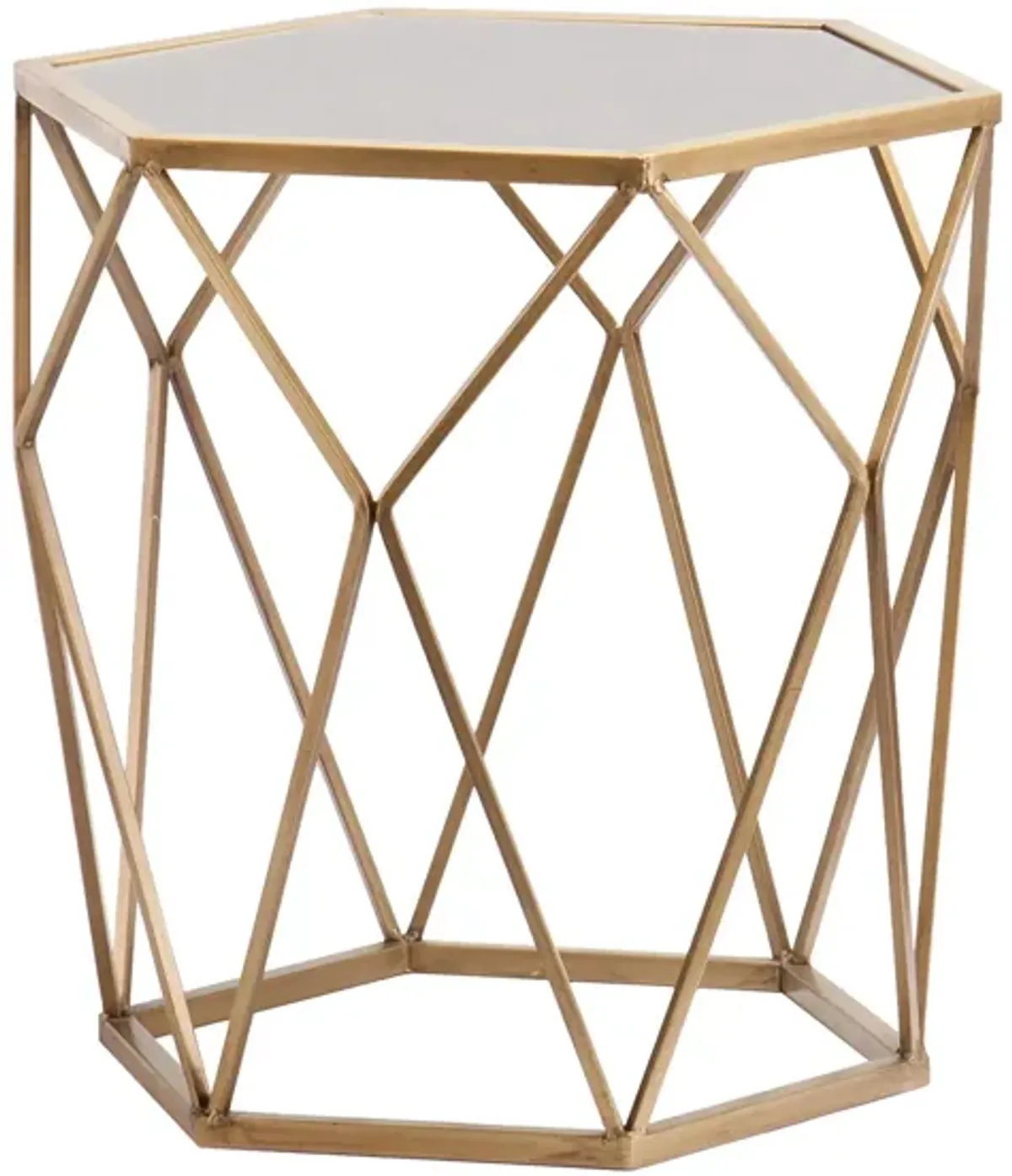 Berkeley Geometric Gold Accent Table in Gold by SEI Furniture