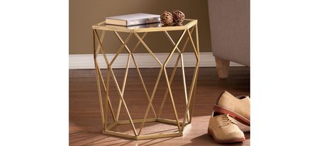 Berkeley Geometric Gold Accent Table in Gold by SEI Furniture
