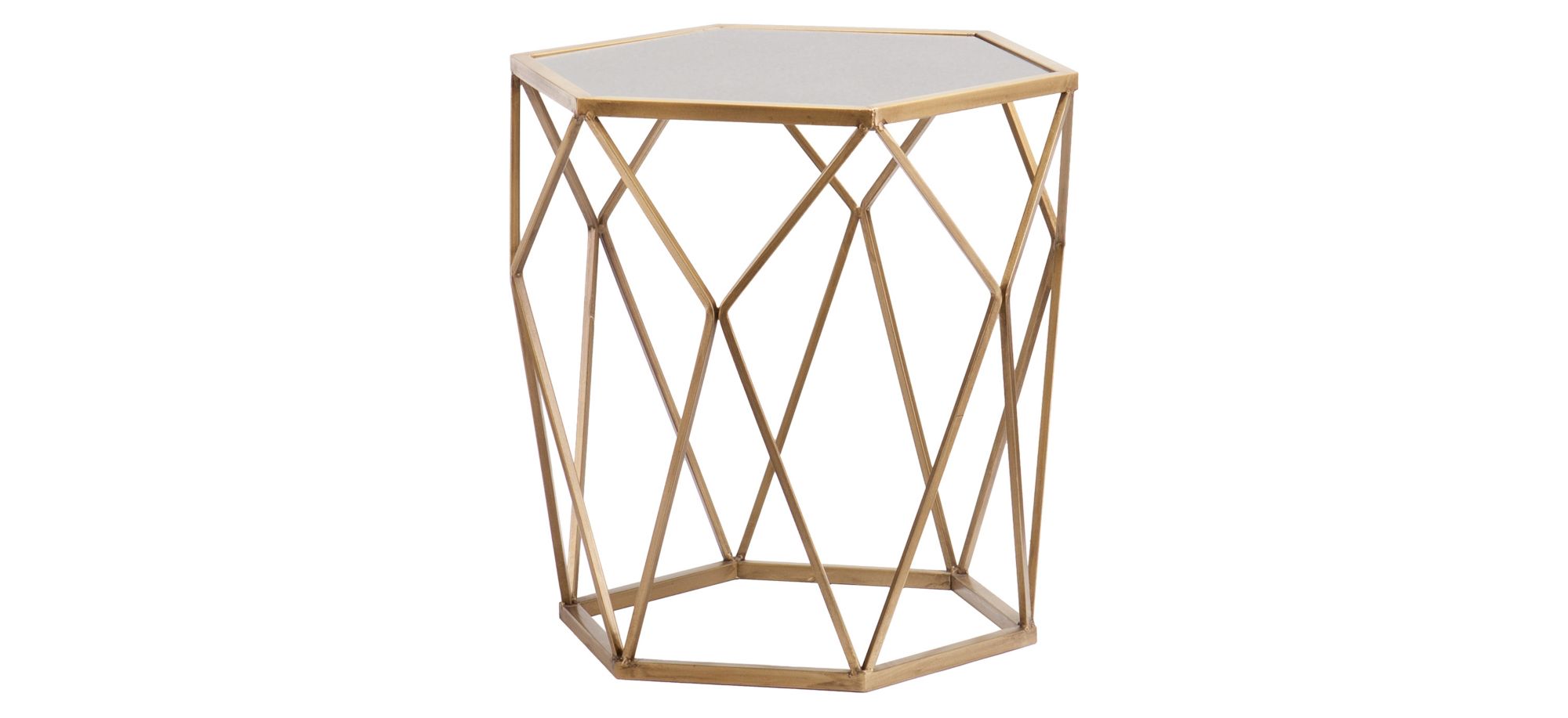 Berkeley Geometric Gold Accent Table in Gold by SEI Furniture