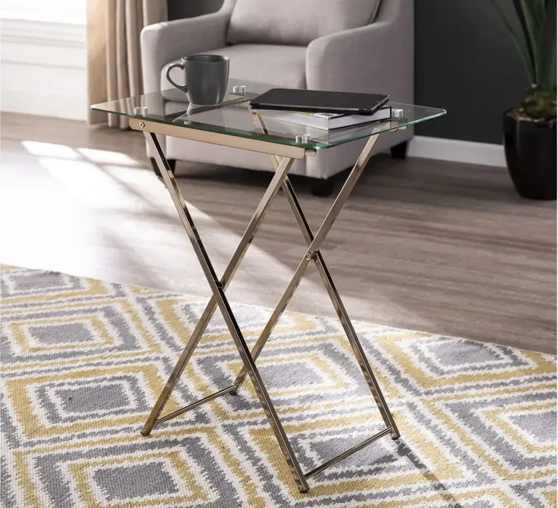 Marceline Folding Tray Table in Champagne by SEI Furniture