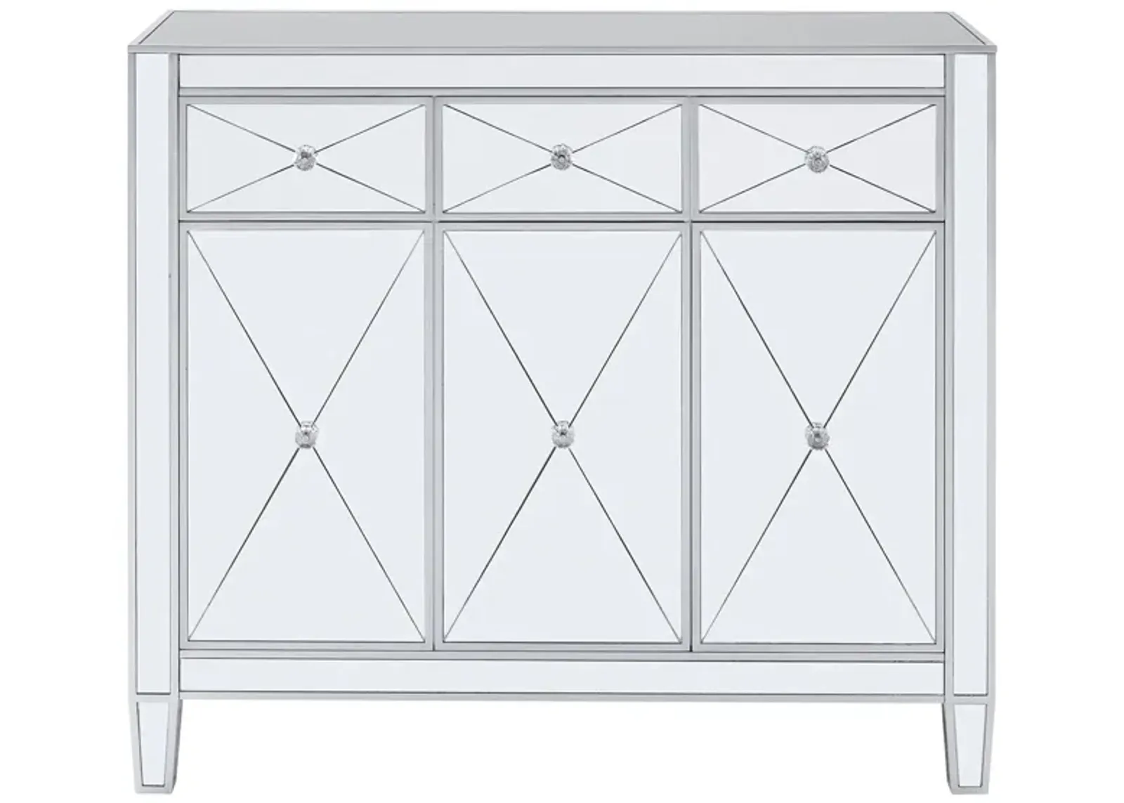 Halsey 3-Door Mirrored Cabinet