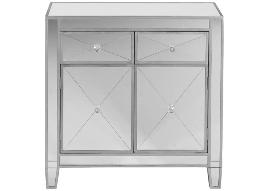 Halsey Mirrored Storage Cabinet in Silver by SEI Furniture