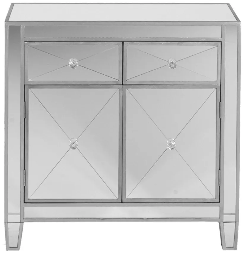 Halsey Mirrored Storage Cabinet in Silver by SEI Furniture