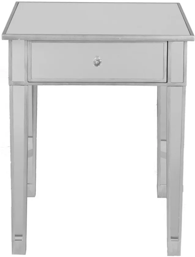 Halsey Mirage Mirrored Accent Table in Silver by SEI Furniture