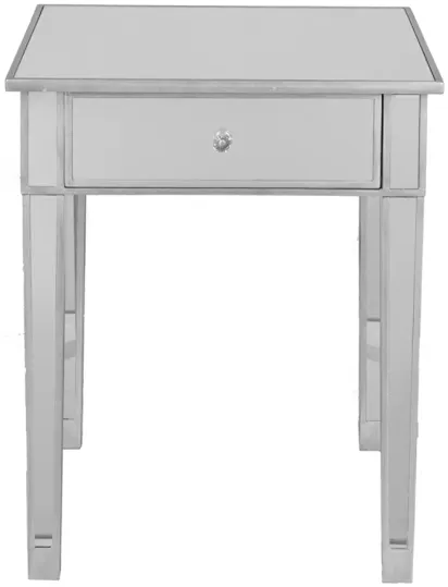 Halsey Mirage Mirrored Accent Table in Silver by SEI Furniture