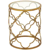 Ivy Collection Basket Accent Table in Gold by UMA Enterprises
