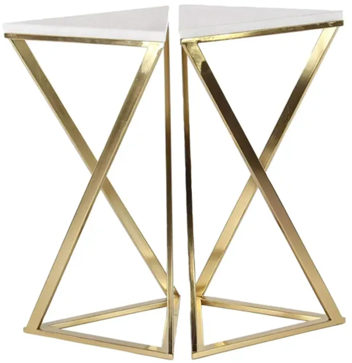 Ivy Collection Geometric Accent Table in Gold by UMA Enterprises