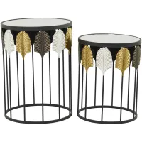 Ivy Collection Open Accent Table (2) in Black by UMA Enterprises