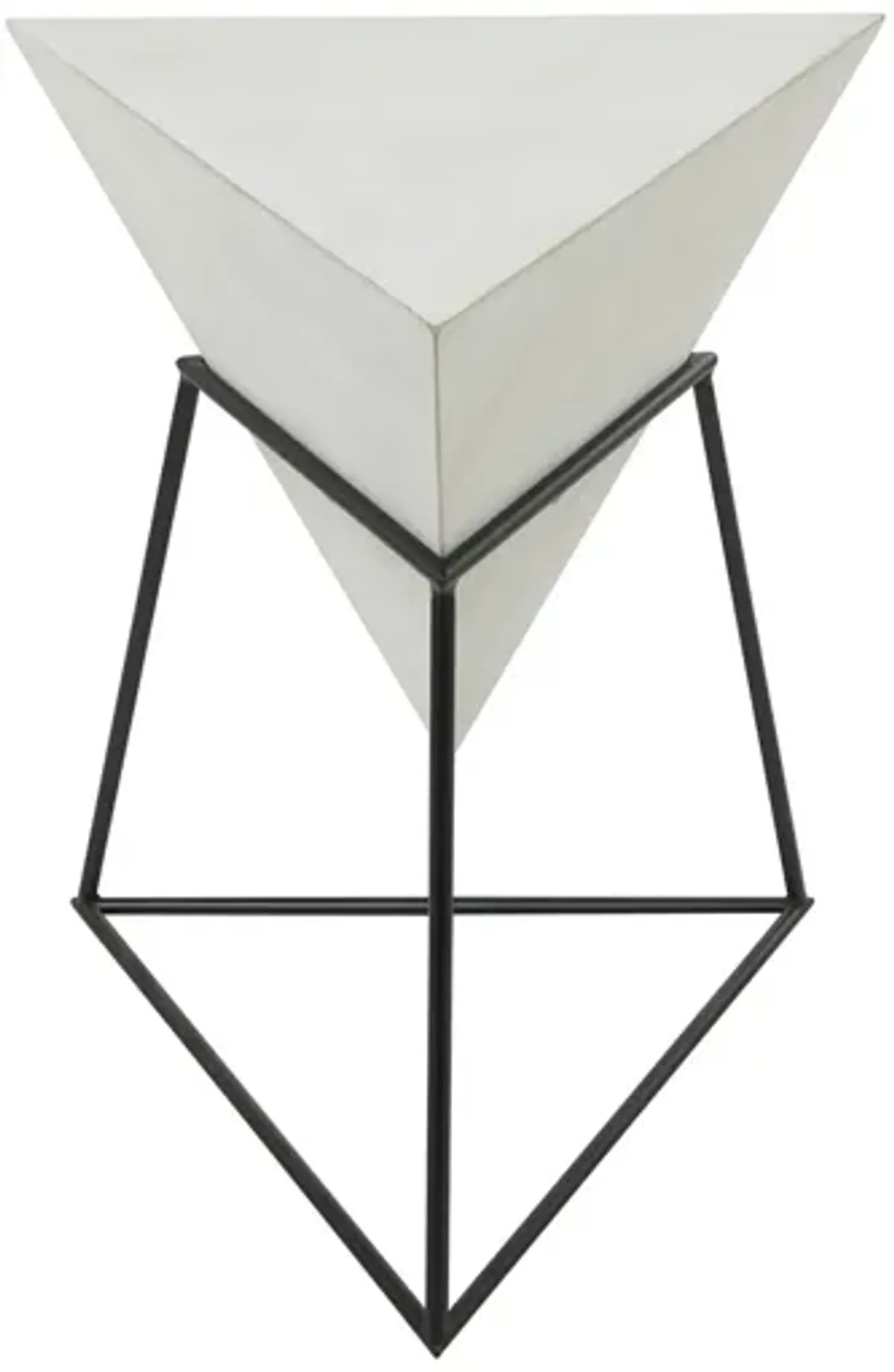 Ivy Collection Pyramid Accent Table in White by UMA Enterprises