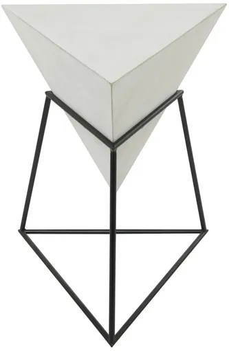 Ivy Collection Pyramid Accent Table in White by UMA Enterprises