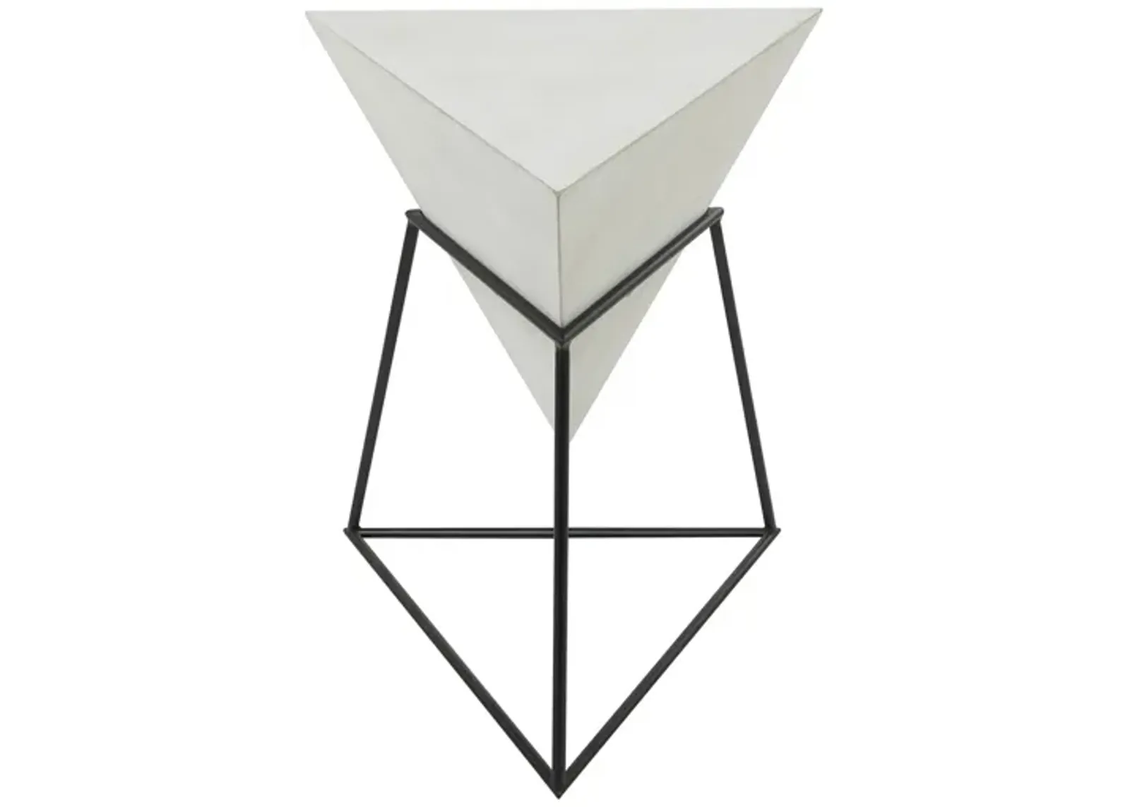 Ivy Collection Pyramid Accent Table in White by UMA Enterprises