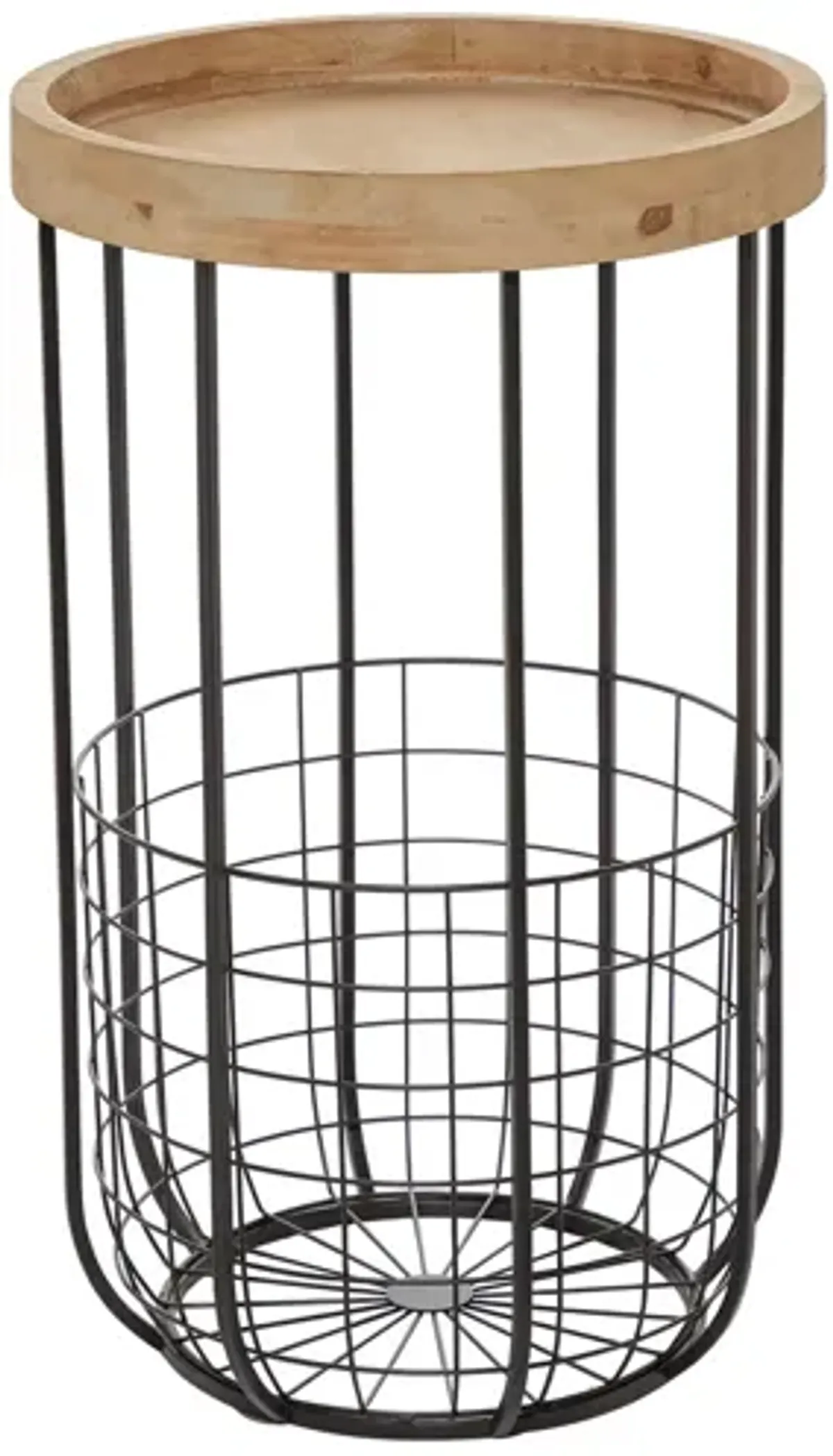 Ivy Collection Basket Accent Table in Black by UMA Enterprises