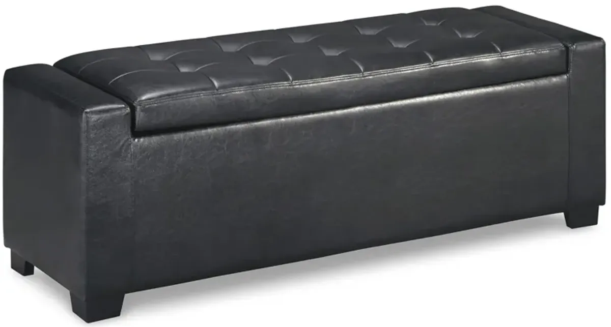 Benches Upholstered Storage Bench in Black by Ashley Express