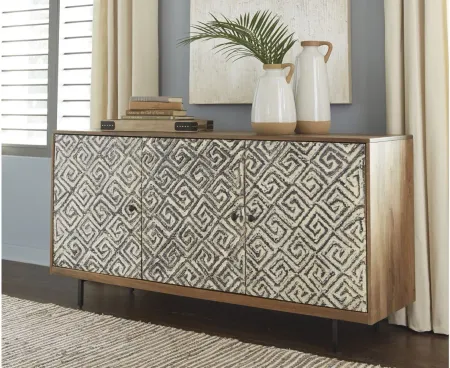 Kerrings Accent Cabinet in Brown/Black/White by Ashley Express