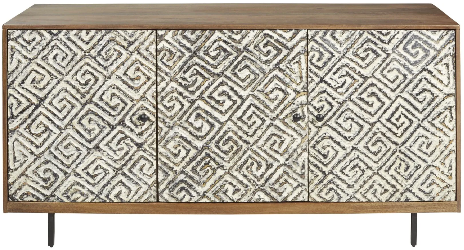 Kerrings Accent Cabinet in Brown/Black/White by Ashley Express