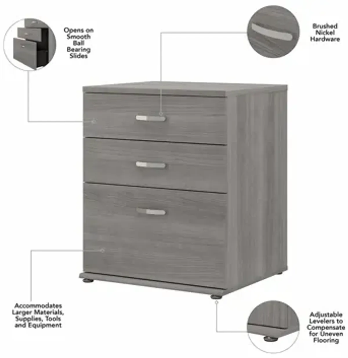 Genesis 3-Drawer Storage Cabinet