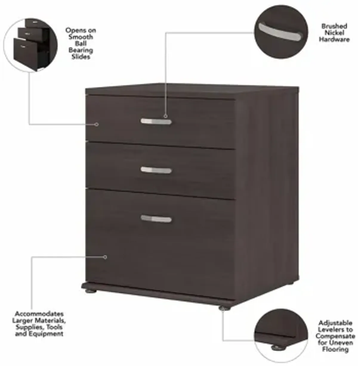 Genesis 3-Drawer Storage Cabinet