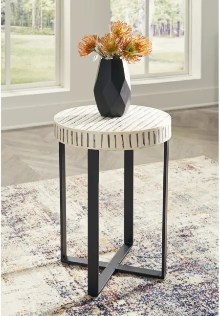 Crewridge Accent Table in Black/Cream by Ashley Express
