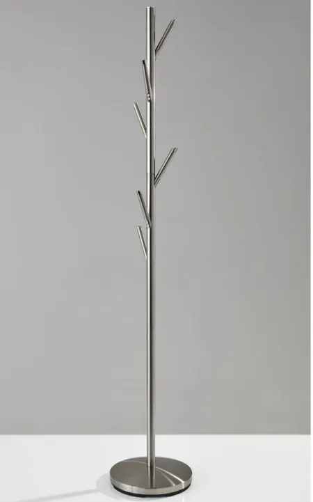 Evergreen Coat Rack in Brushed Steel by Adesso Inc