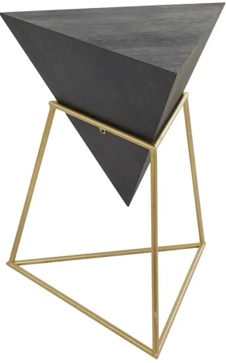 Ivy Collection Pyramid Accent Table in Black by UMA Enterprises