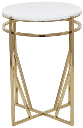 Ivy Collection Geometric Accent Table in Gold by UMA Enterprises