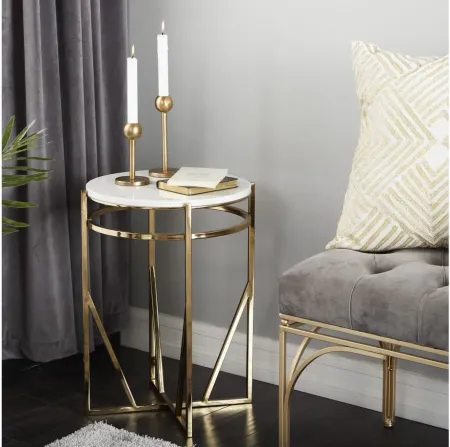Ivy Collection Geometric Accent Table in Gold by UMA Enterprises