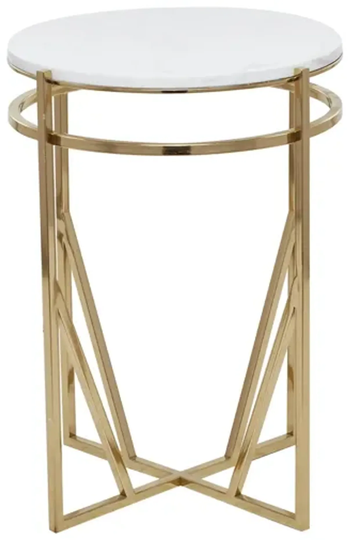 Ivy Collection Geometric Accent Table in Gold by UMA Enterprises