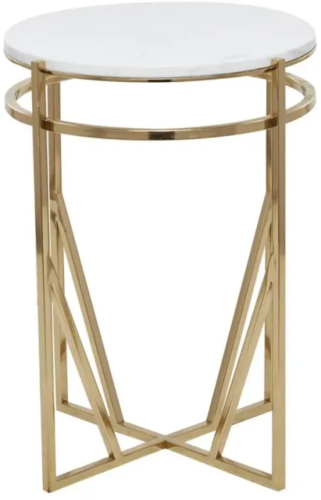 Ivy Collection Geometric Accent Table in Gold by UMA Enterprises