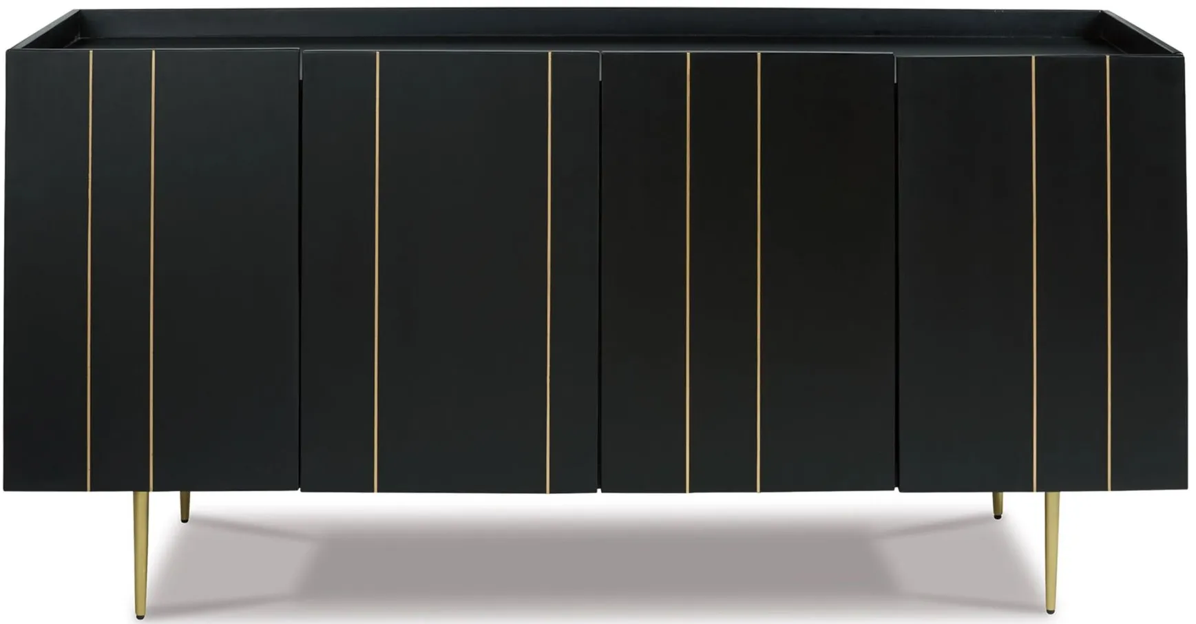 Brentburn Accent Cabinet in Black/Gold Finish by Ashley Express