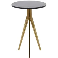 Ivy Collection Marble Accent Table in Gold by UMA Enterprises