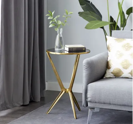 Ivy Collection Minimal Accent Table in Gold by UMA Enterprises