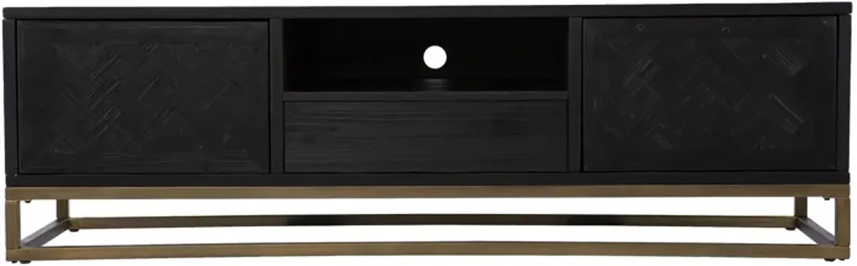 Pickering Media Stand in Black by SEI Furniture